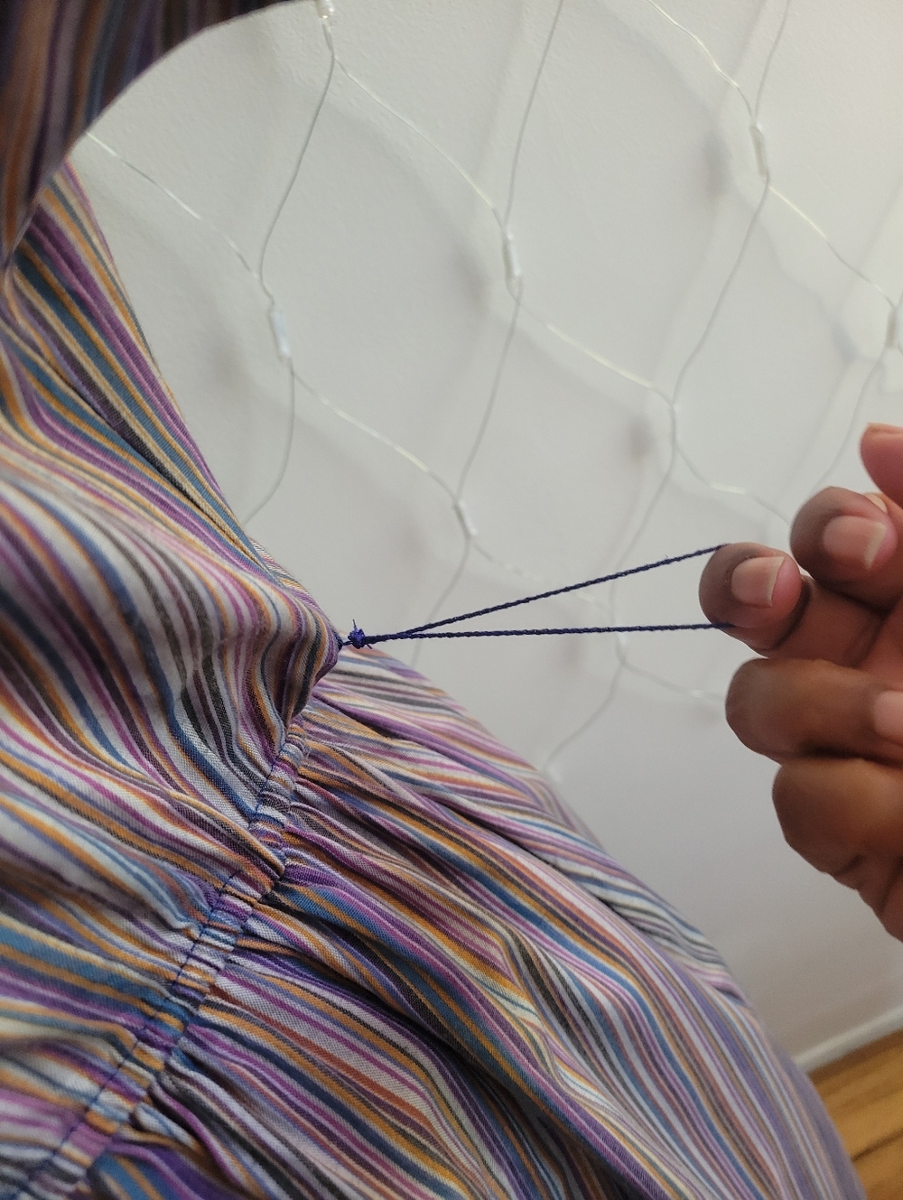 Rare Vintage Prairie Dress by Young Edwardian • Elastic Waist • Striped • Sz 3/4 - Picture 4 of 7